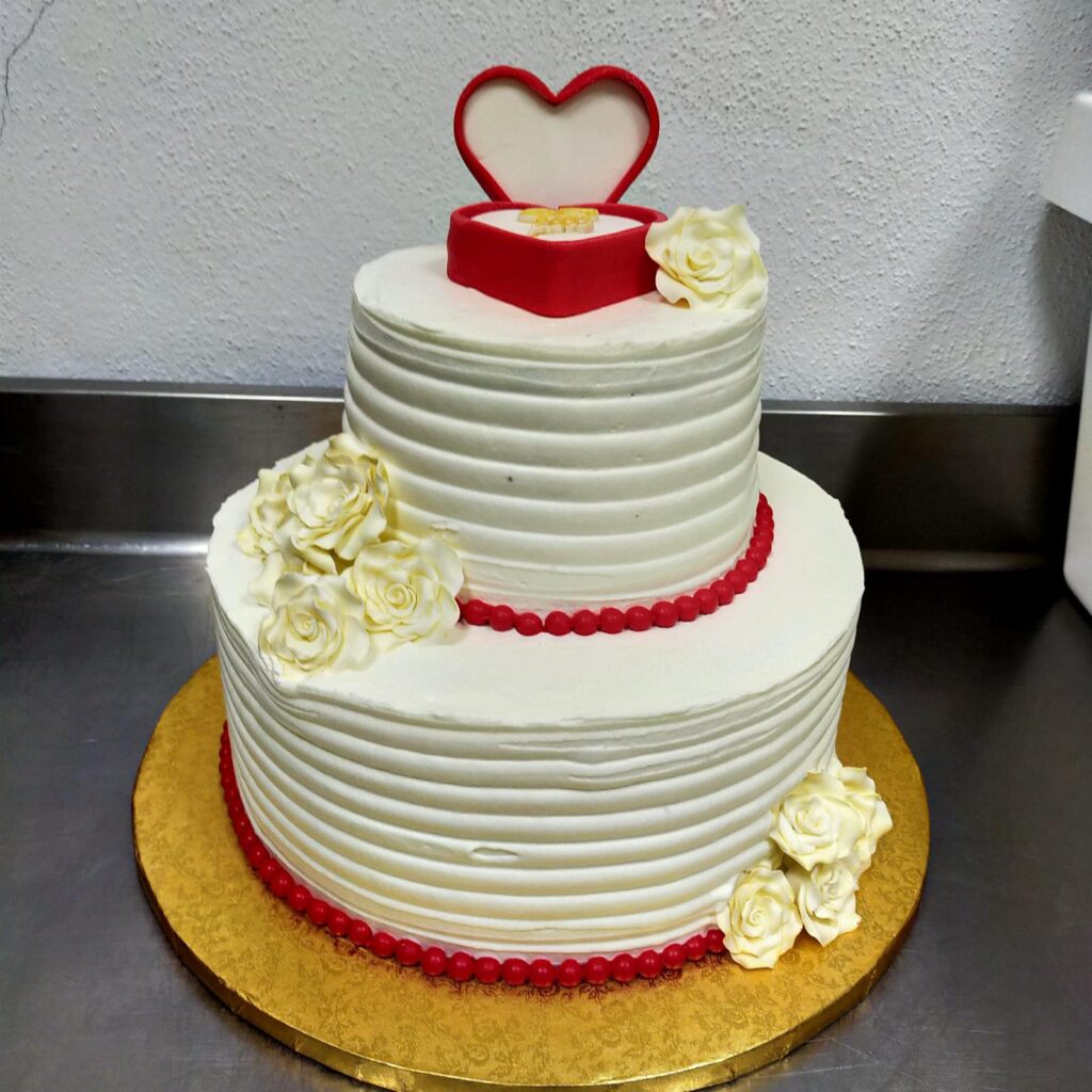 Tarta de boda caja de anillos